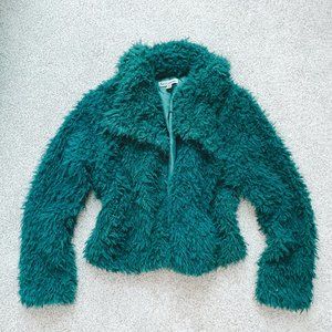 Emerald Green Fuzzy Coat